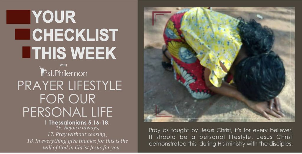 PRAYER LIFESTYLE FOR OUR PERSONAL LIFE